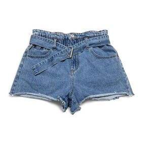 Forever 21 High-waisted blue denim shorts with belt size M